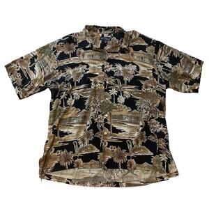 Tori Richard Men's Hawaiian Tropical Palms Button Down Camp Shirt Sz XL Viscose